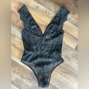 Victoria's Secret Black Lace Bodysuit